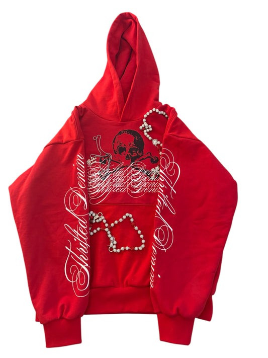 red skull logo hoodie